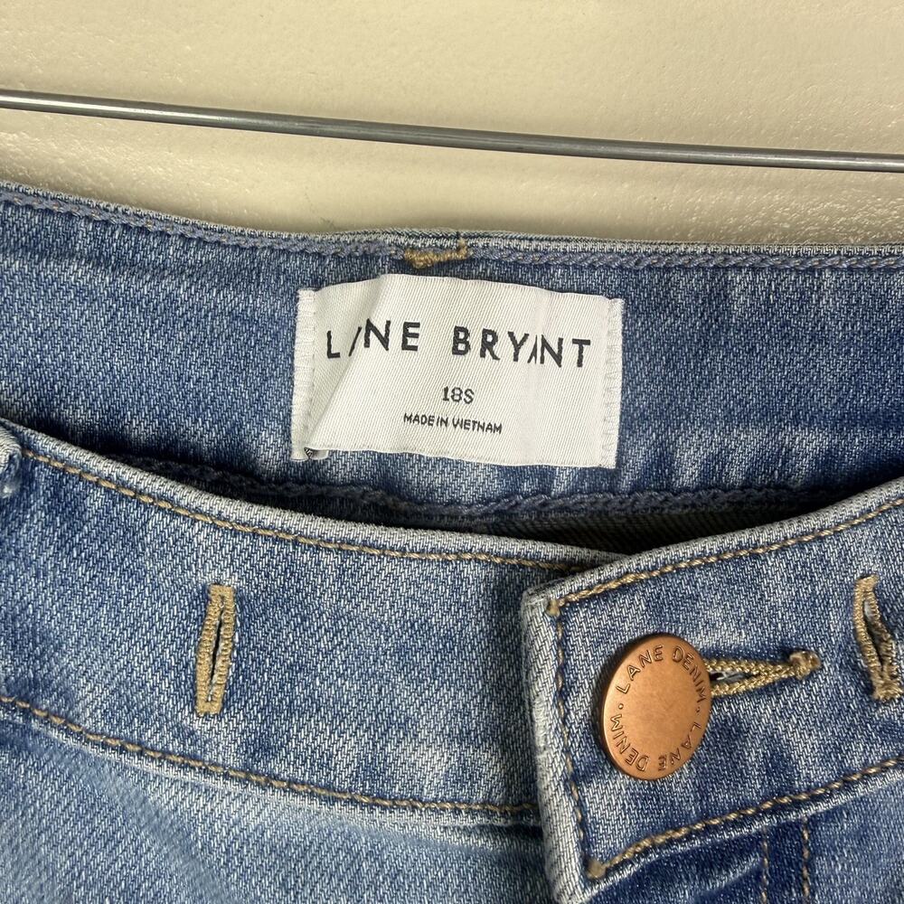 LANE BRYANT WOMENS SIZE 18 FLEX MAGIC HIGH RISE WIDE LEG CROP BLUE JEANS GAUCHOS - Picture 5 of 6